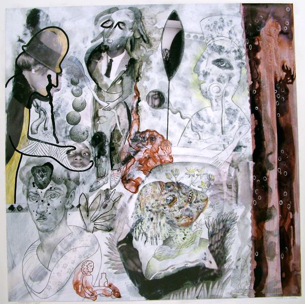 ERICA DABORN Large works on paper Gouache, pencil, ink on enlarged bookplate