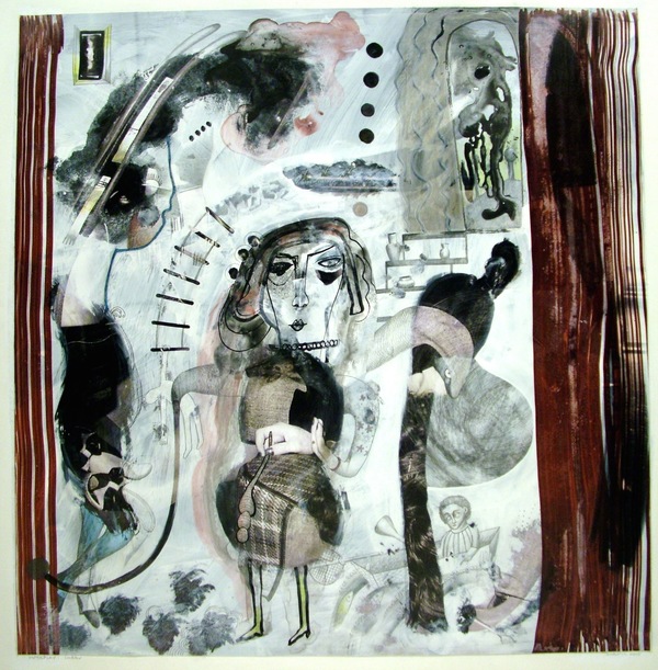 ERICA DABORN Large works on paper Gouache, pencil, ink on enlarged bookplate 