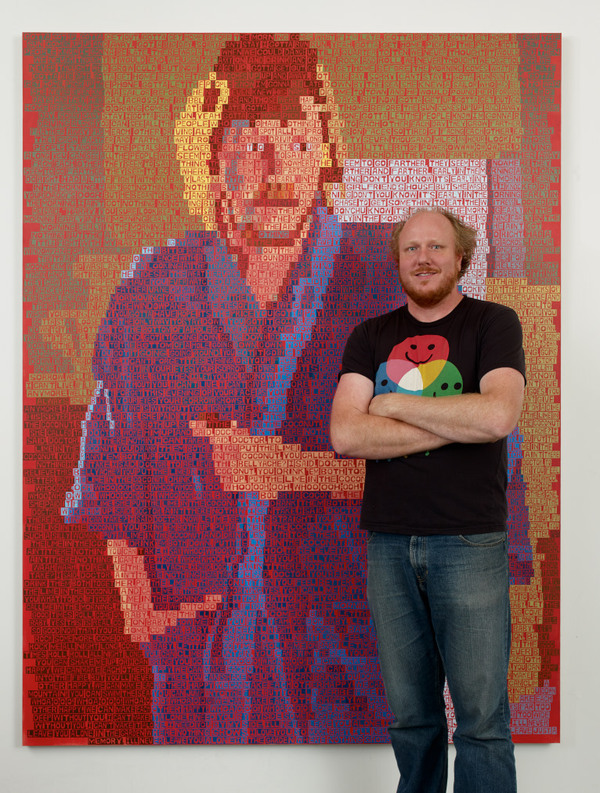 Erik den Breejen text portraits Acrylic on linen