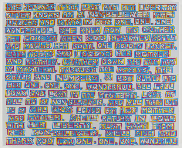 Erik den Breejen text landscapes etc Acrylic on canvas