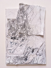 Erin Barach FRAGMENTS Acrylic, Ink, Graphite, and Canvas on Wood