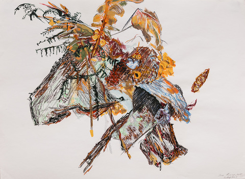Erin Treacy  Pencil, Conte, Marker, Acrylic on Paper