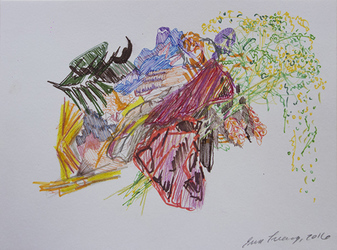 Erin Treacy Islands/Centerpieces Pencil, conte, and marker on paper