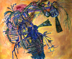 Erin Treacy Painting/Drawing Conte, Marker, Acrylic Paint on Paper