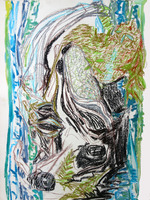 Erin Treacy Painting/Drawing Conte, Ink, and Acrylic on Paper