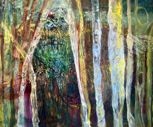Erin Treacy Painting/Drawing Conte, Ink, Acrylic, and Oil on Canvas