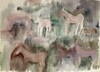  ANIMALS: HORSES Watercolor on Whatman