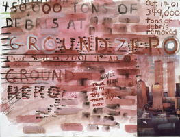 Frances Hynes 9/11/01 Watercolor, gouache and collage on bond paper 