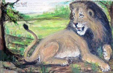 Fred Adell - Wildlife Artist Cats (wild) Mixed Media on Illustration Board