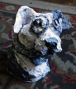 Fred Adell - Wildlife Artist Dogs - Domesticated Sculpture bust Mixed Media (fired clay, paper-mache, acrylic paint)