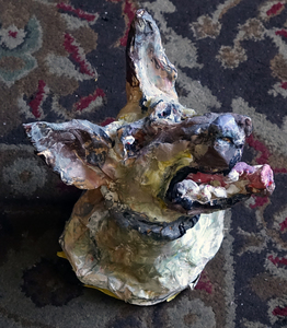 Fred Adell - Wildlife Artist Dogs - Domesticated Mixed Media (fired clay, paper-mache, acrylic paint)