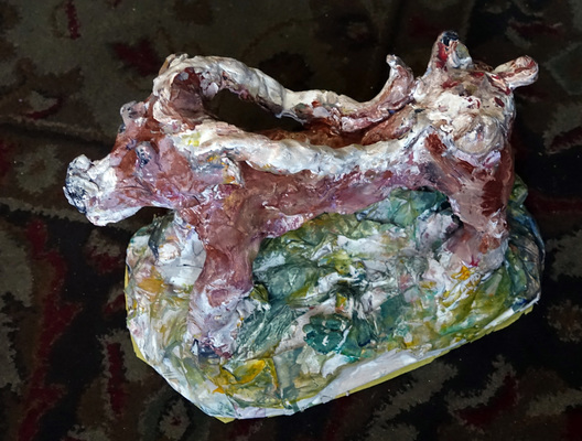 Fred Adell - Wildlife Artist Cattle Sculpture (fired clay, paper-mache, acrylic)