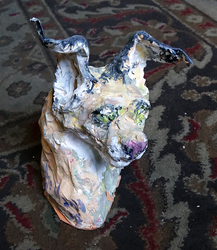 Fred Adell - Wildlife Artist Cats (wild) (fired clay, paper mache, acrylic)    