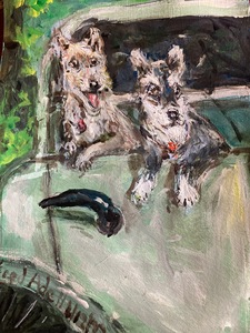 Fred Adell - Wildlife Artist Dogs - Domesticated Mixed Media (Ink, watercolor, tempera) on watercolor paper