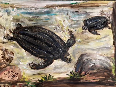 Fred Adell - Wildlife Artist Turtles Mixed Media(Ink, watercolor, tempera) on illustration board