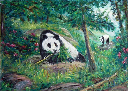 Fred Adell - Wildlife Artist Bears - Pandas Acrylic