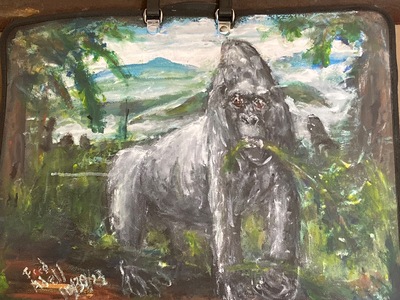 Fred Adell - Wildlife Artist Mammals - Primates Acrylic on portfolio