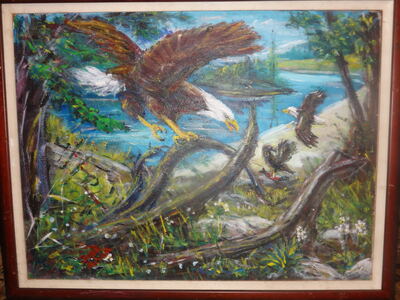 Fred Adell - Wildlife Artist Works on Paper  Acrylic on Masonite