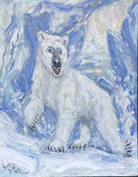 Fred Adell - Wildlife Artist Bears Mixed Media (Ink, watercolor, tempera) on illustration board