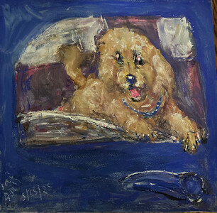 Fred Adell - Wildlife Artist Dogs - Domesticated Mixed Media (Ink, watercolor, tempera) on watercolor paper