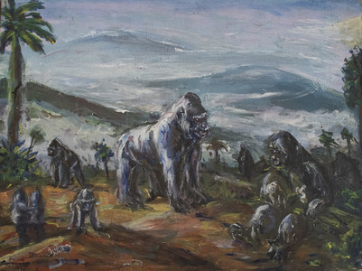 Fred Adell - Wildlife Artist Mammals - Primates Acrylic on canvas panel