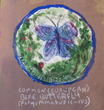 Fred Adell - Wildlife Artist Insects Mixed Media (Ink, watercolor, tempera)" on primed (gesso) cardboard