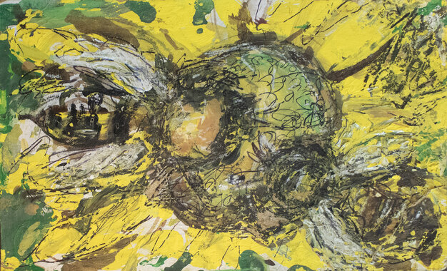 Fred Adell - Wildlife Artist Insects Mixed Media (Ink, watercolor, tempera) on primed (gesso) cardboard