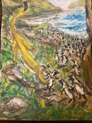 Fred Adell - Wildlife Artist Cats (wild) Mixed Media (Ink, watercolor, tempera, color pencils) on watercolor paper