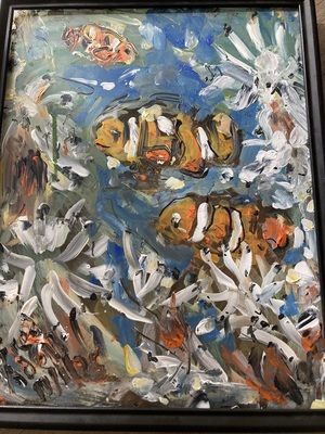 Fred Adell - Wildlife Artist Paintings and Mixed Media  Acrylic on glass