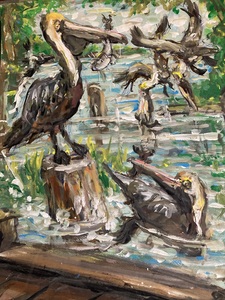 Fred Adell - Wildlife Artist Works on Paper Mixed Media (Ink, watercolor, tempera, color pencils) on illustration board