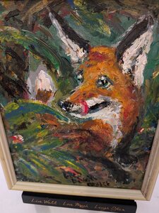 Fred Adell - Wildlife Artist Dogs (wild) and Wolves Acrylic on canvas panel