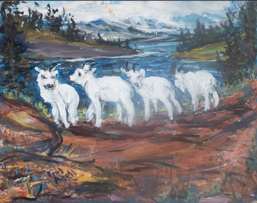 Fred Adell - Wildlife Artist Antelopes Acrylic on canvas panel