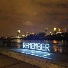 Camille J. Gage Walk of Remembrance coroplast and LED lights