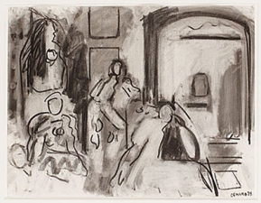 Garvey Rita  Art & Antiques Robert De Niro Sr. (1922-1993)  Charcoal on paper