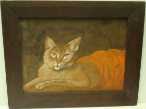 Garvey Rita  Art & Antiques Our Cat Filbo Mixed media on paper