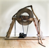 Gary DiBenedetto Kinetic Sound Sculptures Found objects, wood, stone, steel, audio technology