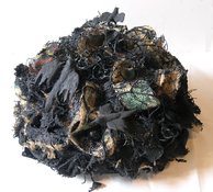 Gilda Pervin  Sculpture Burlap, acrylic paint, silicon carbide grit, bird forms, found objects