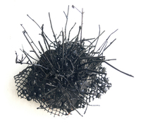 Gilda Pervin Wall Sculpture 1 Acrylic paint, found objects, netting, plastic shavings, cement backing