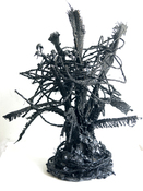 Gilda Pervin  Sculpture Burlap, paint, twine, coal, cement