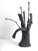 Gilda Pervin  Sculpture Burlap, twigs, paint, coal