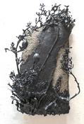 Gilda Pervin Wall Sculpture 1 Roofing material, twigs, acrylic paint