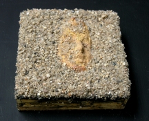 Gilda Pervin  Sculpture Portland cement, sand, coarse sand aggregate, acrylic medium and paint, on wood