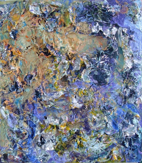 Guy Romagna  earlier paintings oil paints, aluminum and honeycomb cardboard ground