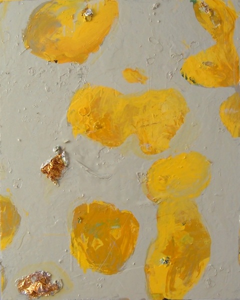 Guy Romagna  earlier paintings alkyd paints and tooling foil on honeycomb cardboard