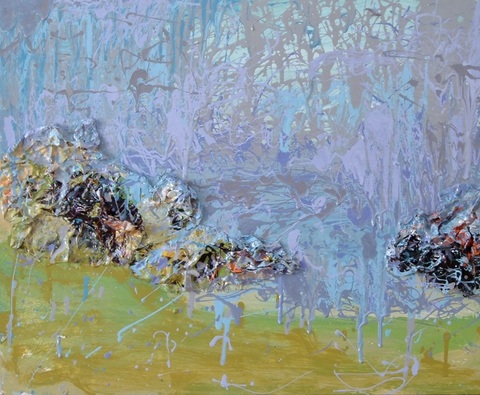 Guy Romagna New Paintings oil paints and 36 gauge aluminum on wood panel