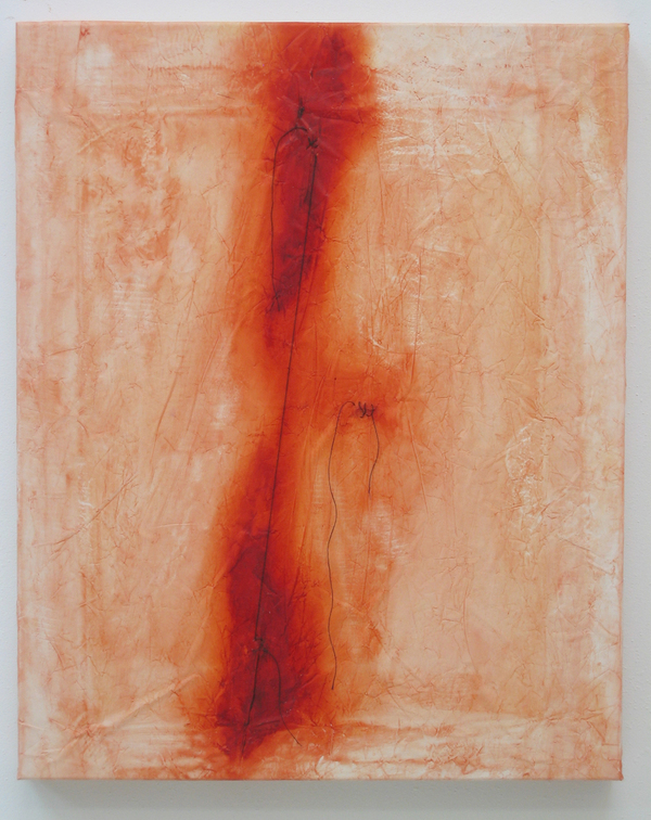 HEIDI BARKUN  Oil paint and thread on Terraskin paper, mounted on canvas