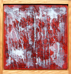HEIDI BARKUN Sections Oil paint, bleached beeswax on plywood; red oak frame
