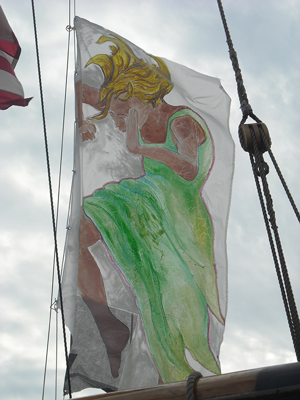  Pride of Baltimore II painted sailcloth 