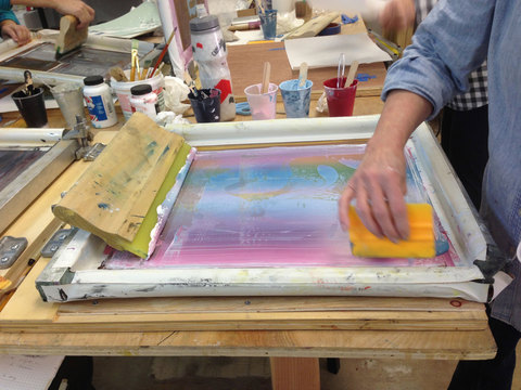 Silkscreen Workshop at Hirst Printmaking Silkscreen Workshop