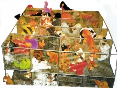 HJ BOTT 	SCULPTURE, DoV 400+ Beanie Babies™ in mesh and rod cages